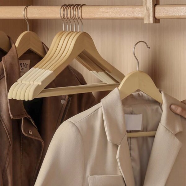 Wooden Hanger with Non-slip Velvet - Image 3