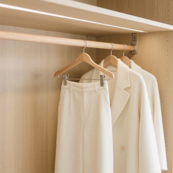 Wooden Hanger with Clips - Image 5