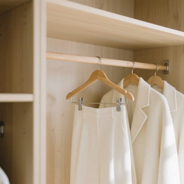 Wooden Hanger with Clips - Image 4