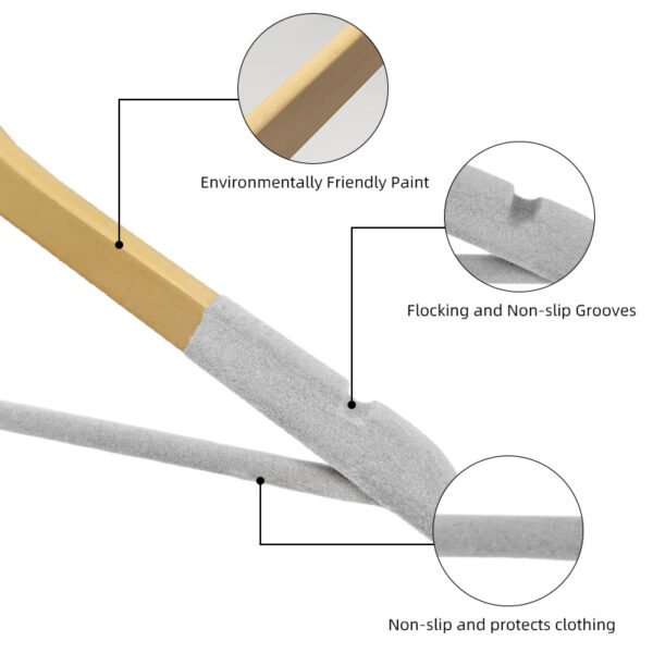 Wooden Hanger with Non-slip Velvet - Image 2